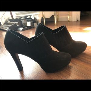 Black Suede Heeled Booties size 6.5